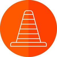 Traffic Cone Line Red Circle Icon vector