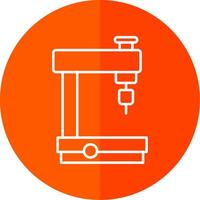 Milling Machine Line Red Circle Icon vector