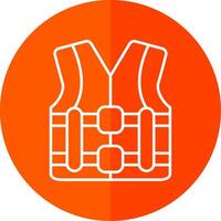 Life Vest Line Red Circle Icon vector