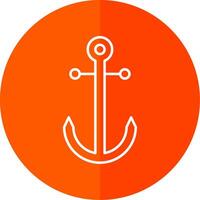 Anchor Line Red Circle Icon vector