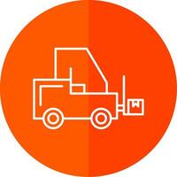 Forklift Line Red Circle Icon vector