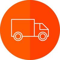 Cargo Van Line Red Circle Icon vector