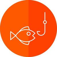 Fishing Line Red Circle Icon vector