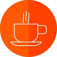 Hot Coffee Line Red Circle Icon vector