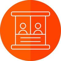 Ticket Box Line Red Circle Icon vector