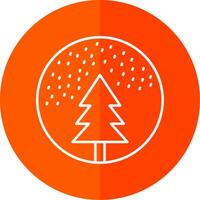 Snow Globe Line Red Circle Icon vector