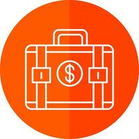 Suitcase Line Red Circle Icon vector