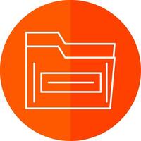 Folder Line Red Circle Icon vector