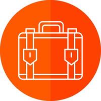 Suitcase Line Red Circle Icon vector