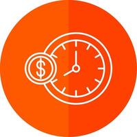 Time Is Money Line Red Circle Icon vector