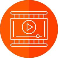 Video Player Line Red Circle Icon vector