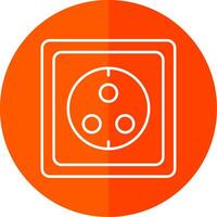 Wall Socket Line Red Circle Icon vector