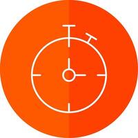 Chronometer Line Red Circle Icon vector