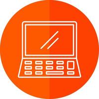 Laptop Line Red Circle Icon vector