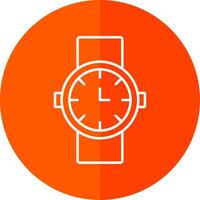 Watch Line Red Circle Icon vector