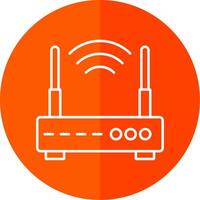 Wifi Router Line Red Circle Icon vector