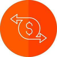 Money Transfer Line Red Circle Icon vector