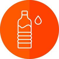 Water Bottle Line Red Circle Icon vector