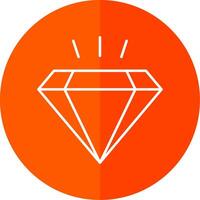 Diamond Line Red Circle Icon vector