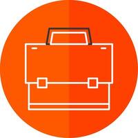 Suitcase Line Red Circle Icon vector