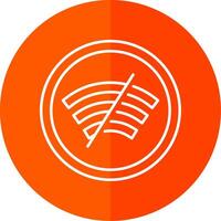 Disconnected Line Red Circle Icon vector