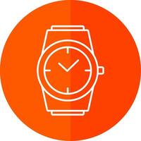 Stylish Watch Line Red Circle Icon vector