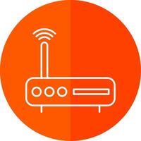 Modem Line Red Circle Icon vector