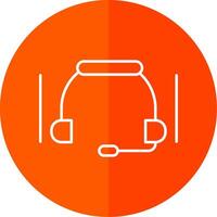 Headset Line Red Circle Icon vector