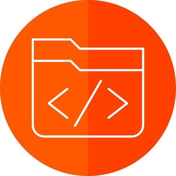 Coding Line Red Circle Icon vector