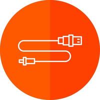 Usb Connector Line Red Circle Icon vector