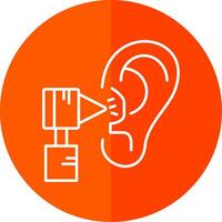 Otology Line Red Circle Icon vector