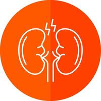 Kidney Line Red Circle Icon vector
