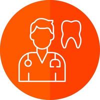 Dentist Line Red Circle Icon vector