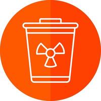 Toxic Waste Line Red Circle Icon vector