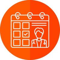 Doctor Visit Day Line Red Circle Icon vector