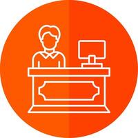 Reception Line Red Circle Icon vector
