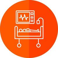 Medical Treatment Line Red Circle Icon vector