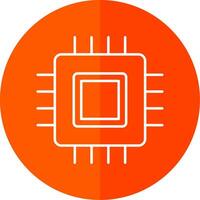 Circuit Board Line Red Circle Icon vector