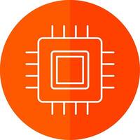 Circuit Board Line Red Circle Icon vector