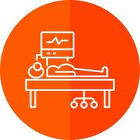 ICU Room Line Red Circle Icon vector