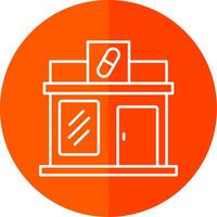 Pharmacy Line Red Circle Icon vector