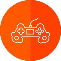 Game Controller Line Red Circle Icon vector