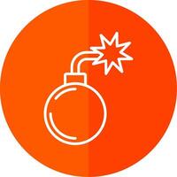 Bomb Line Red Circle Icon vector