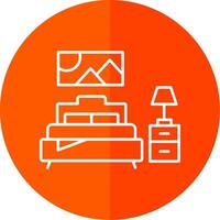 Bedroom Line Red Circle Icon vector