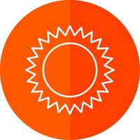 Sun Line Red Circle Icon vector