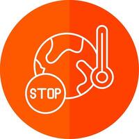 Stop Global Warming Line Red Circle Icon vector