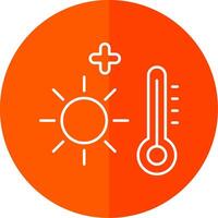 Heat Wave Line Red Circle Icon vector