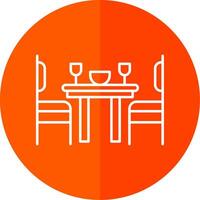 Dining Room Line Red Circle Icon vector