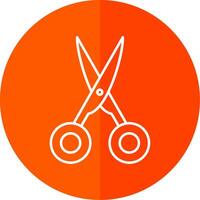 Scissors Line Red Circle Icon vector