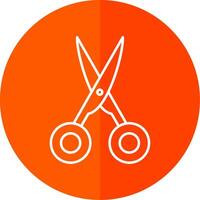 Scissors Line Red Circle Icon vector